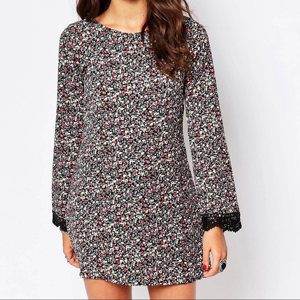 Band of gypsies shift dress with lace trim